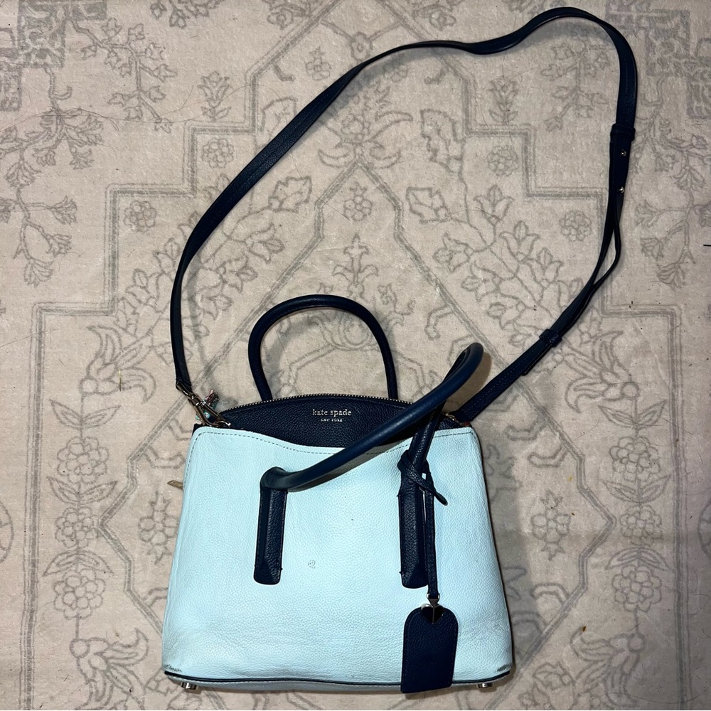 Kate Spade New York Blue Satchel Bag With Cross Body Attachment